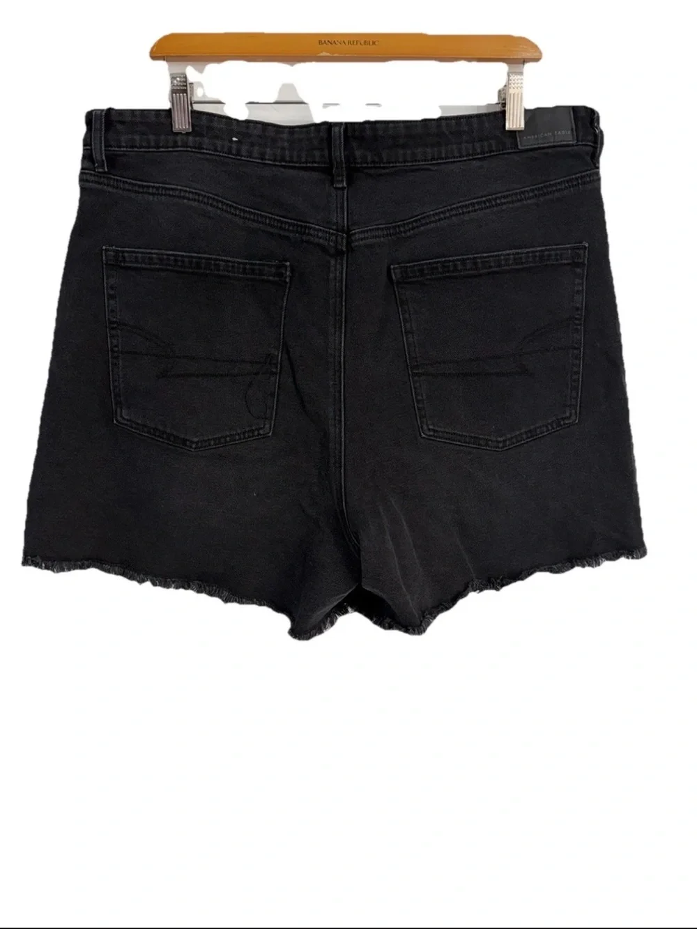 American Eagle Black Highest Rise Mom Short Women's Plus Size 18 NWT